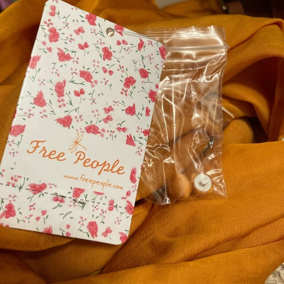 NWT Free People Later Days Midi Dress Size 0 - Tangerine - Picture 5 of 5